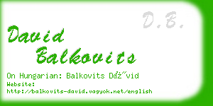 david balkovits business card